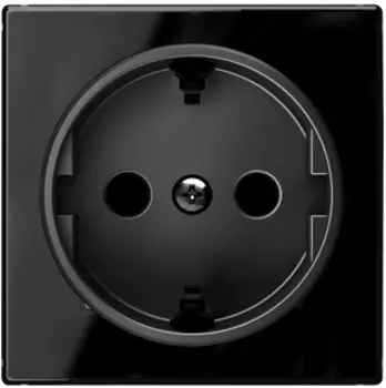 8588 CN Накладка для розеток 2Р+Е SCHUKO Стекло чёрное , ABB