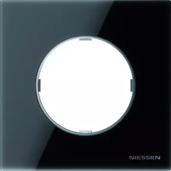 8671 CN Рамка Skymoon Черное стекло 1-постовая ABB