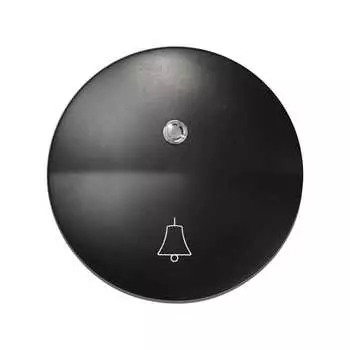 88015-38 Клавиша для выключателя одноклавишного с подсветкой, с пиктограммой "звонок", Simon 88, графит