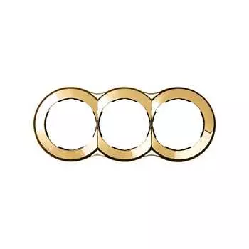 88630-36 Рамка декоративная, 3 поста, круг в круге, Simon 88, золото