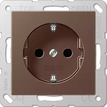 A1520KIMO А серия Мокко Розетка с заземлением с защитой от детей Jung 16А/250В