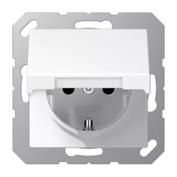 A1520KLWW А 500 Розетка белая с заземлением с откидной крышкой Jung 16А/250В
