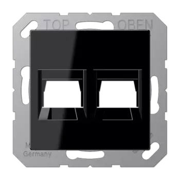 A1569-25WESW чёрная крышка для модульных гнёзд, 2-ная (TE CONNECTIVITY) Jung A серия