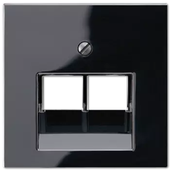 A569-2BFPLUASW Крышка для сдвоенной розетки UAE,термопласт, чер. Jung A серия