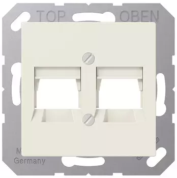 A569-2NWE Крышка для 2-х модульных разъемов, сл.кость Jung AS серия