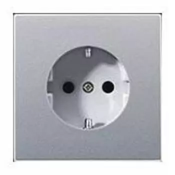 AL1520KI Розетка с заземлением с защитой от детей Jung 16А/250В алюминий LS серия