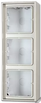 AL2583A-L LS 990 Алюминий Коробка 3-я для накладного монтажа с встроенной рамкой и основанием Jung LS серия