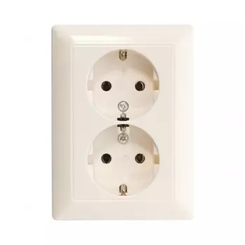 AS5020KIU 2-ая SCHUKO-розетка с рамкой, шторки, сл.кость Jung AS серия