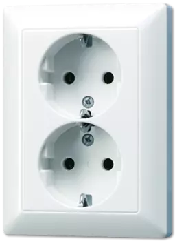 AS5020UWW EcoProfi Белый Розетка 2-я с/з литая Jung AS серия