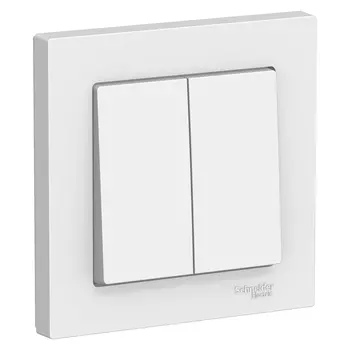 ATN000152 Atlasdesign 2-клавишный Выключатель, сх.5, 10АХ, в сборе, Белый Schneider Electric