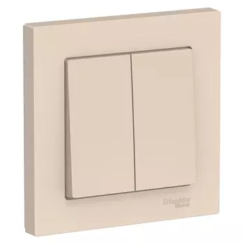 ATN000252 Atlasdesign 2-клавишный Выключатель, сх.5, 10АХ, в сборе, Бежевый Schneider Electric
