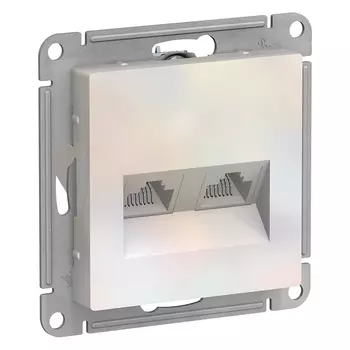 ATN000485 Atlasdesign Розетка двойная компьютерная RJ45+RJ45, кат.5E, механизм, Жемчуг Schneider Electric