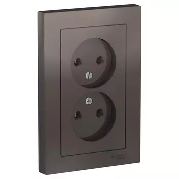 ATN000620 Atlasdesign Розетка двойная без заземления,16А, в сборе, Мокко Schneider Electric