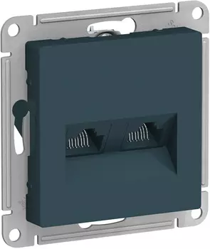 ATN000885 Atlasdesign Розетка двойная компьютерная RJ45+RJ45, кат.5E, механизм, Изумруд Schneider Electric