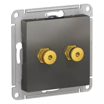 ATN000987 Atlasdesign Аудиорозетка двойная, Сталь Schneider Electric