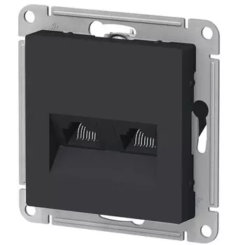 ATN001085 Atlasdesign Розетка двойная компьютерная RJ45+RJ45, кат.5E, механизм, Карбон Schneider Electric
