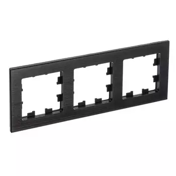 ATN312303 Рамка тройная Schneider Electric Atlasdesign Nature, оникс металл
