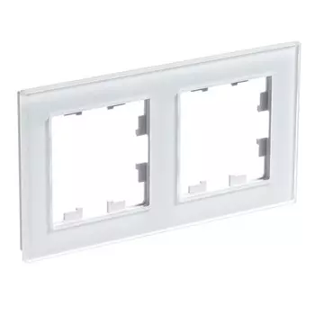 ATN320102 Рамка двойная Schneider Electric Atlasdesign Nature, белое стекло