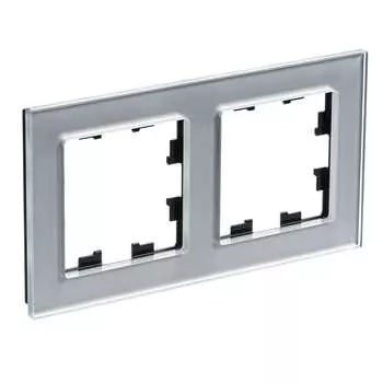 ATN320302 Рамка двойная Schneider Electric Atlasdesign Nature, алюминий стекло