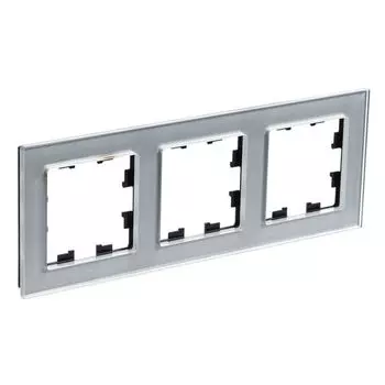 ATN320303 Рамка тройная Schneider Electric Atlasdesign Nature, алюминий стекло
