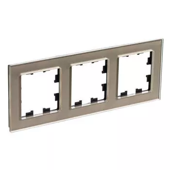 ATN320503 Рамка тройная Schneider Electric Atlasdesign Nature, шампань стекло