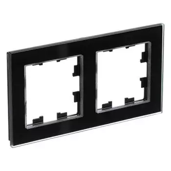 ATN321002 Рамка двойная Schneider Electric Atlasdesign Nature, черное стекло
