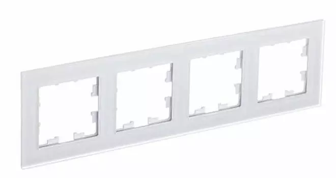 ATN330104 Рамка четверная Schneider Electric Atlasdesign Nature, матовое белое стекло