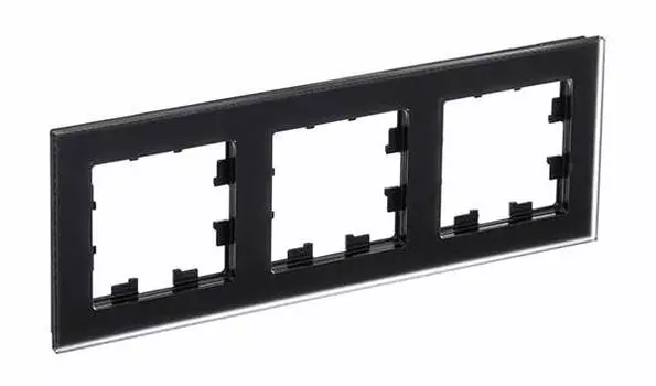 ATN331003 Рамка тройная Schneider Electric Atlasdesign Nature, матовое черное стекло