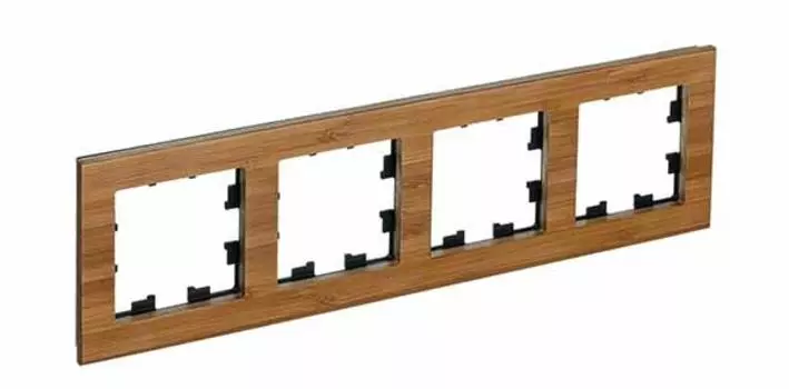 ATN353204 Рамка четверная Schneider Electric Atlasdesign Nature, дерево бамбук