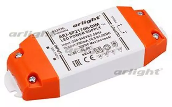 Блок питания ARJ-SP21700-DIM (15W, 700mA, PFC, Triac) Arlight 022436