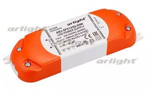 Блок питания ARJ-SP51350-DIM (18W, 350mA, PFC, Triac) Arlight 022296