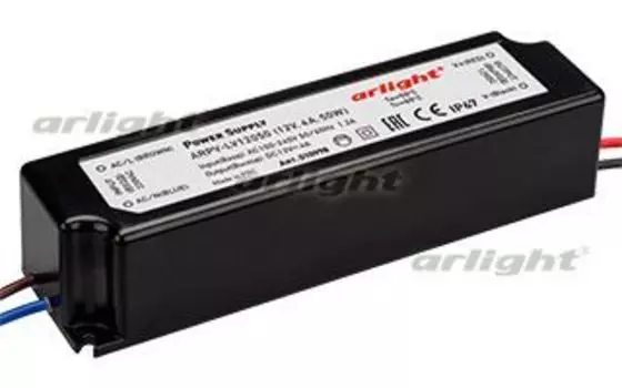 Блок питания ARPV-LV12050 (12V, 4.0A, 48W) Arlight 010998