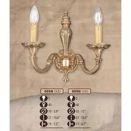 Бра 009N 009N/2 AB Riperlamp
