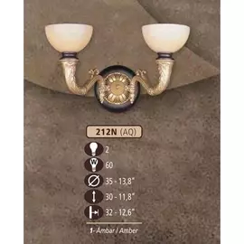 Бра 212N 212N/2 AQ AMBER Riperlamp
