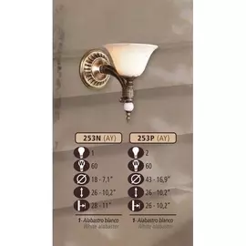 Бра 253N 253N/1 AY WHITE ALABASTER Riperlamp