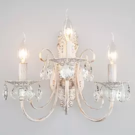 Бра 3305 3305/3 белый с золотом / прозрачный хрусталь Eurosvet