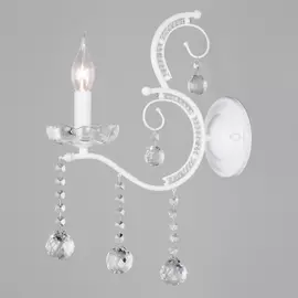 Бра Brezza 10107/1 глянцевый белый/прозрачный хрусталь Strotskis Eurosvet