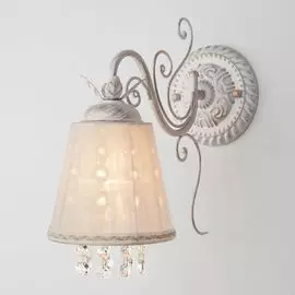 Бра Eurosvet 10007/1 белый с золотом/прозрачный хрусталь Strotskis