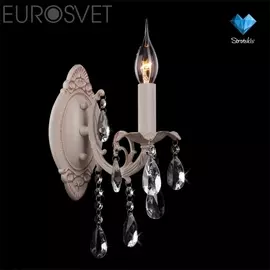 Бра Eurosvet 3345 3345/1 белый с золотом/прозрачный хрусталь