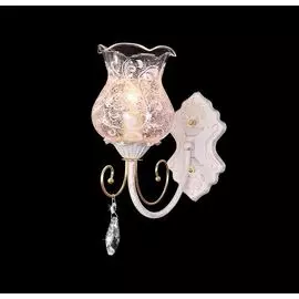 Бра Eurosvet 60002/1 белый с золотом/прозрачный хрусталь