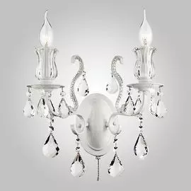 Бра Eurosvet Blossom 10077/2 глянцевый белый/прозрачный хрусталь Strotskis