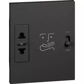 Bticino Living Now- розетка для бритвы 230V черн. KG4177