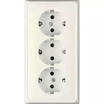 CD523 Розетка тройная с заземлением для кабельканалов слоновая кость Jung