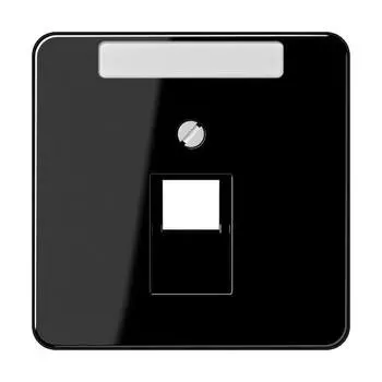 CD569-1NAUASW CD 500/CD plus Черный Накладка 1-ой наклонной ТЛФ/комп розетки с полем для надписи Jung