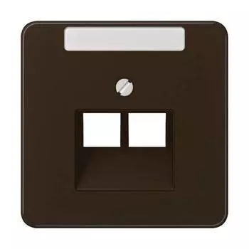 CD569-2NAUABR CD 500/CD plus Коричневый Накладка 2-ой наклонной ТЛФ/комп розетки с полем для надписи Jung