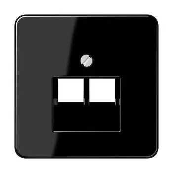 CD569-2UASW CD 500/CD plus Черный Накладка 2-ой наклонной ТЛФ/комп розетки Jung