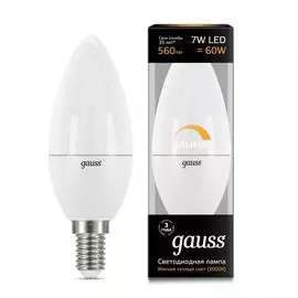 Диммируемая светодиодная лампа Gauss Candle-dim E14 7W 3000K 103101107-D