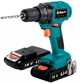 Дрель-шуруповерт Bort BAB-18X-BLK аккум. патрон:быстрозажимной (кейс в комплекте)
