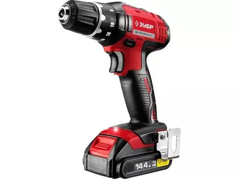 Дрель-шуруповерт Зубр ДА-14.4-2-Ли КНМ2 аккум. патрон:быстрозажимной (кейс в комплекте)