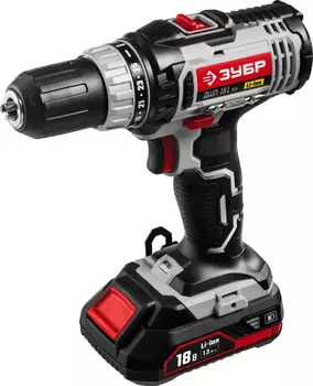 Дрель-шуруповерт Зубр ДШЛ-181 КН аккум. патрон:быстрозажимной (кейс в комплекте)